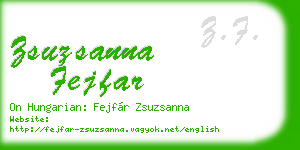 zsuzsanna fejfar business card